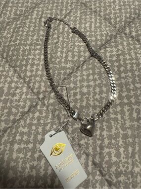 Silver Heart Charm Chain Necklace Eye Candy